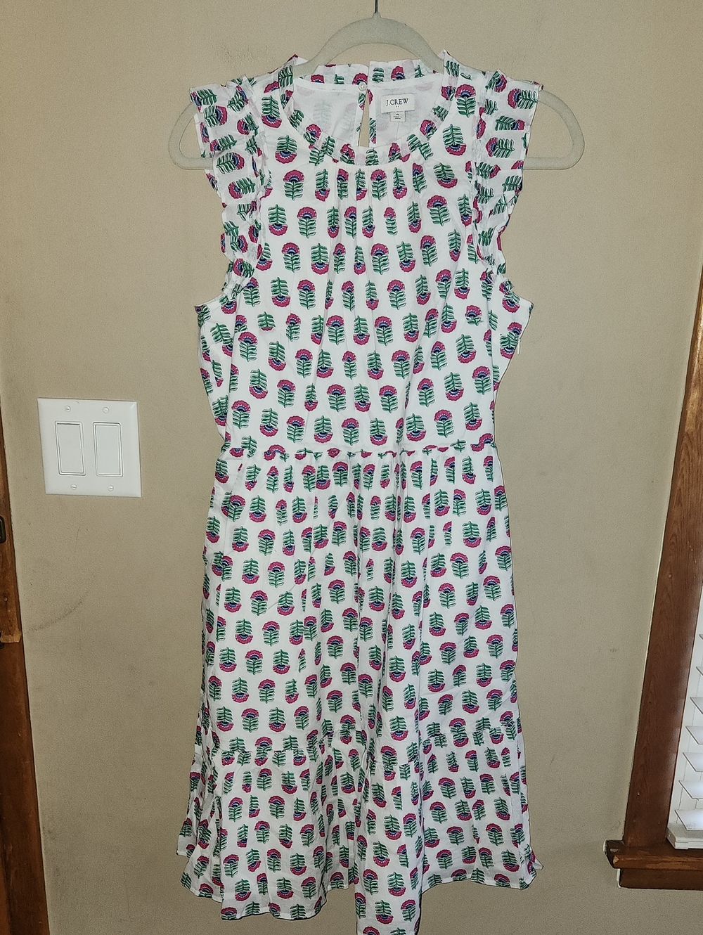 Nwt-  J.Crew Factory Ruffle Sleeve Floral Dress Size 6